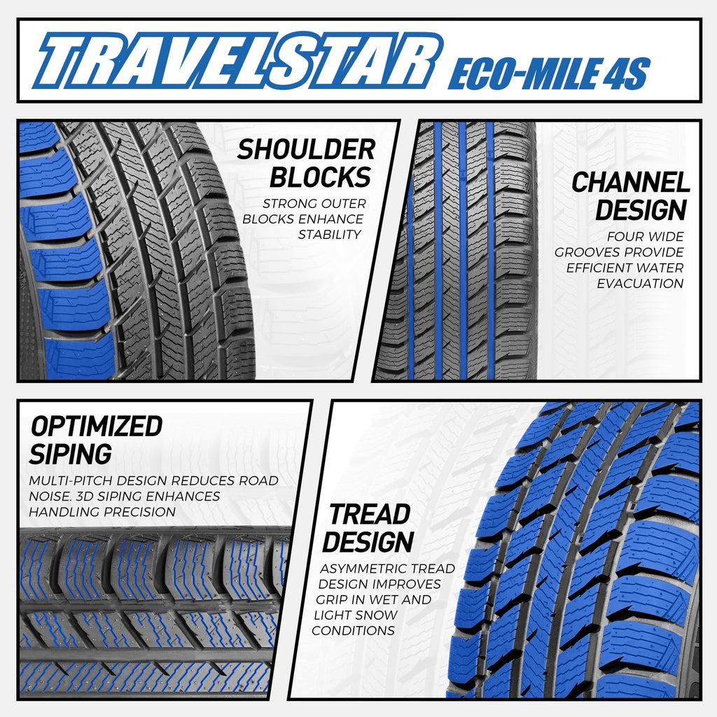 Travelstar ECO-MILE 4S All Weather 205/60R16 92H Passenger Tires 205/60/16 (Tire Only)