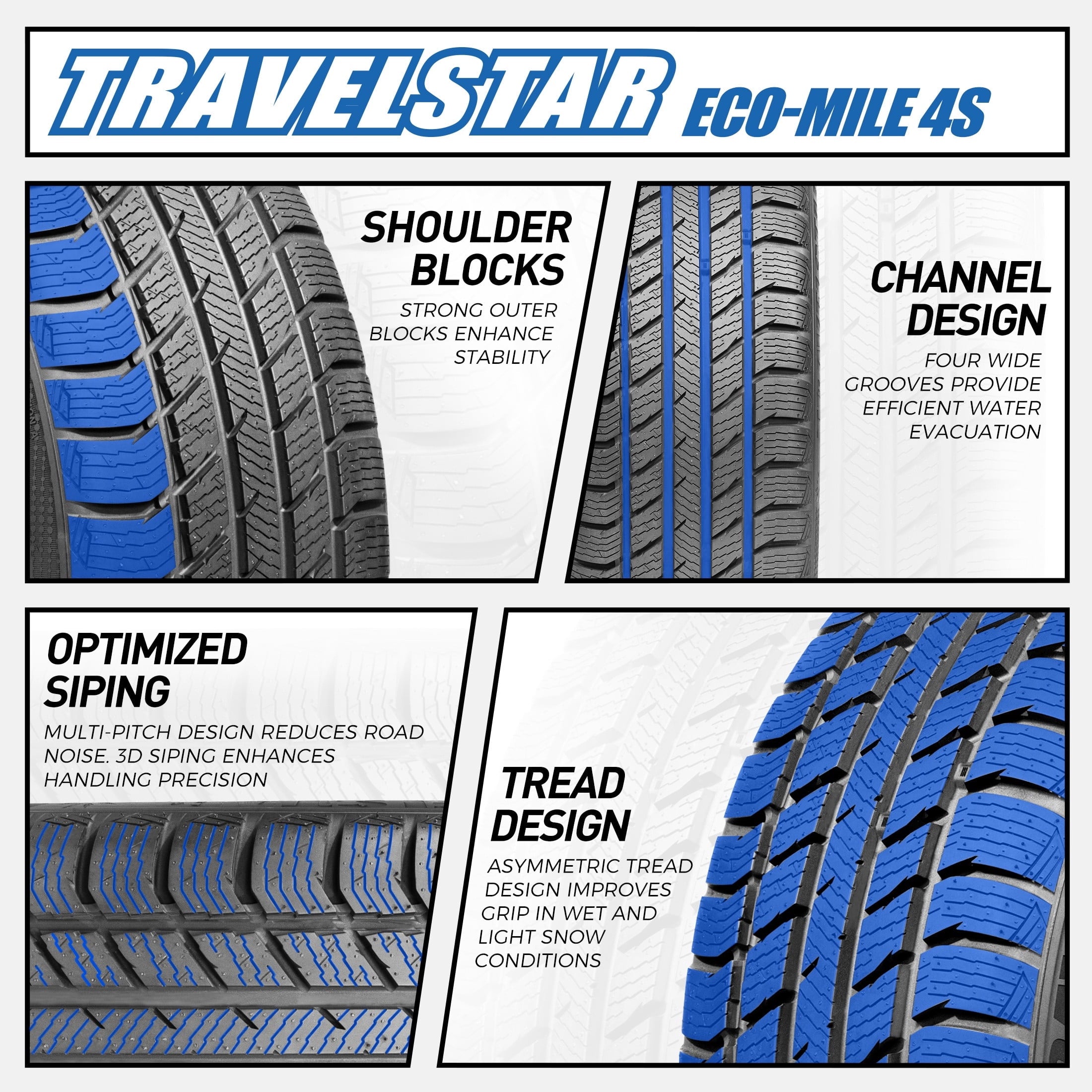 Travelstar ECO-MILE 4S All Weather 215/55R16 97V XL Passenger Tires 215/55/16 (Tire Only)