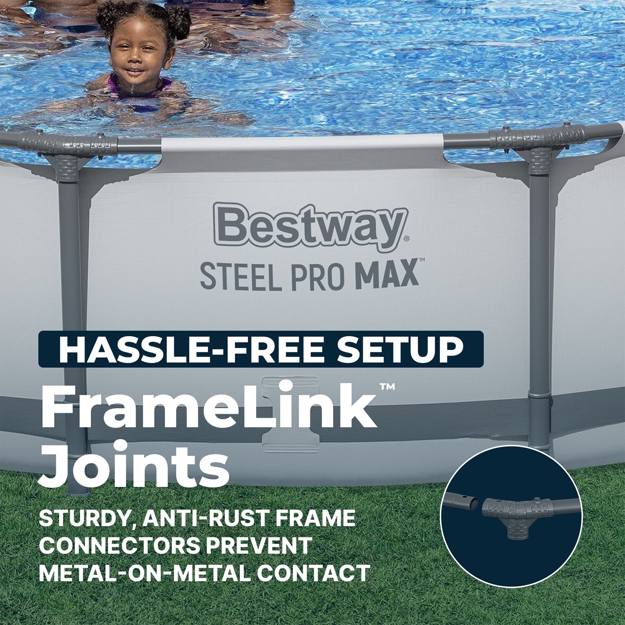 Open Box Bestway Steel Pro MAX 12' x 30 Above Ground Swimming Pool Set, Gray