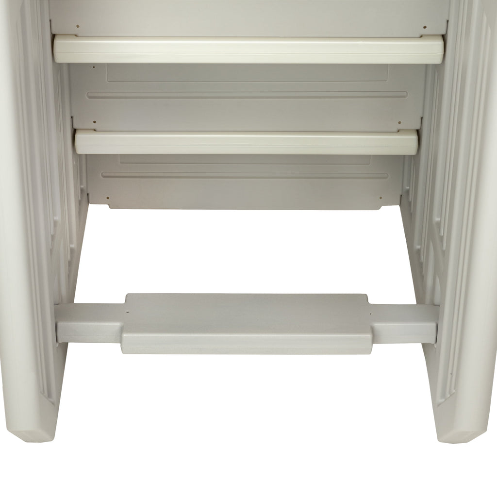 Aqua Select White Outside Flip-up Safety Ladder for Above Ground Pools 48-54H