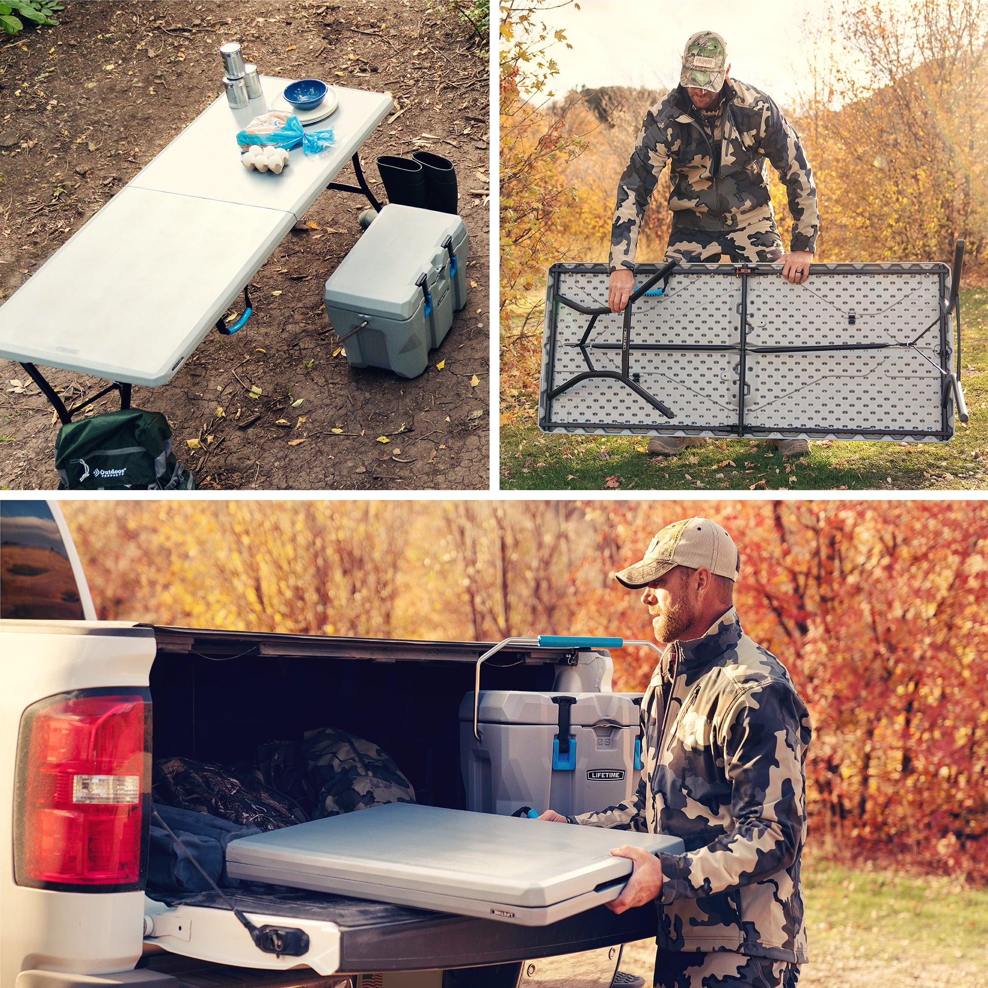 “Lifetime 5-Foot Fold-in-Half Table – Portable Indoor/Outdoor Utility Table for Camping, Events & Tailgating – Gray