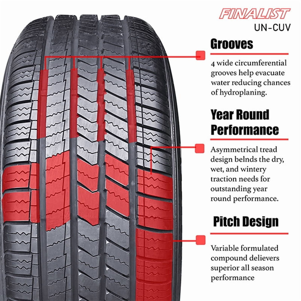 Finalist UN-CUV 255/50R20 105H All Season Crossover CUV SUV A/S High Performance Tire 255/50/20(Tire Only)
