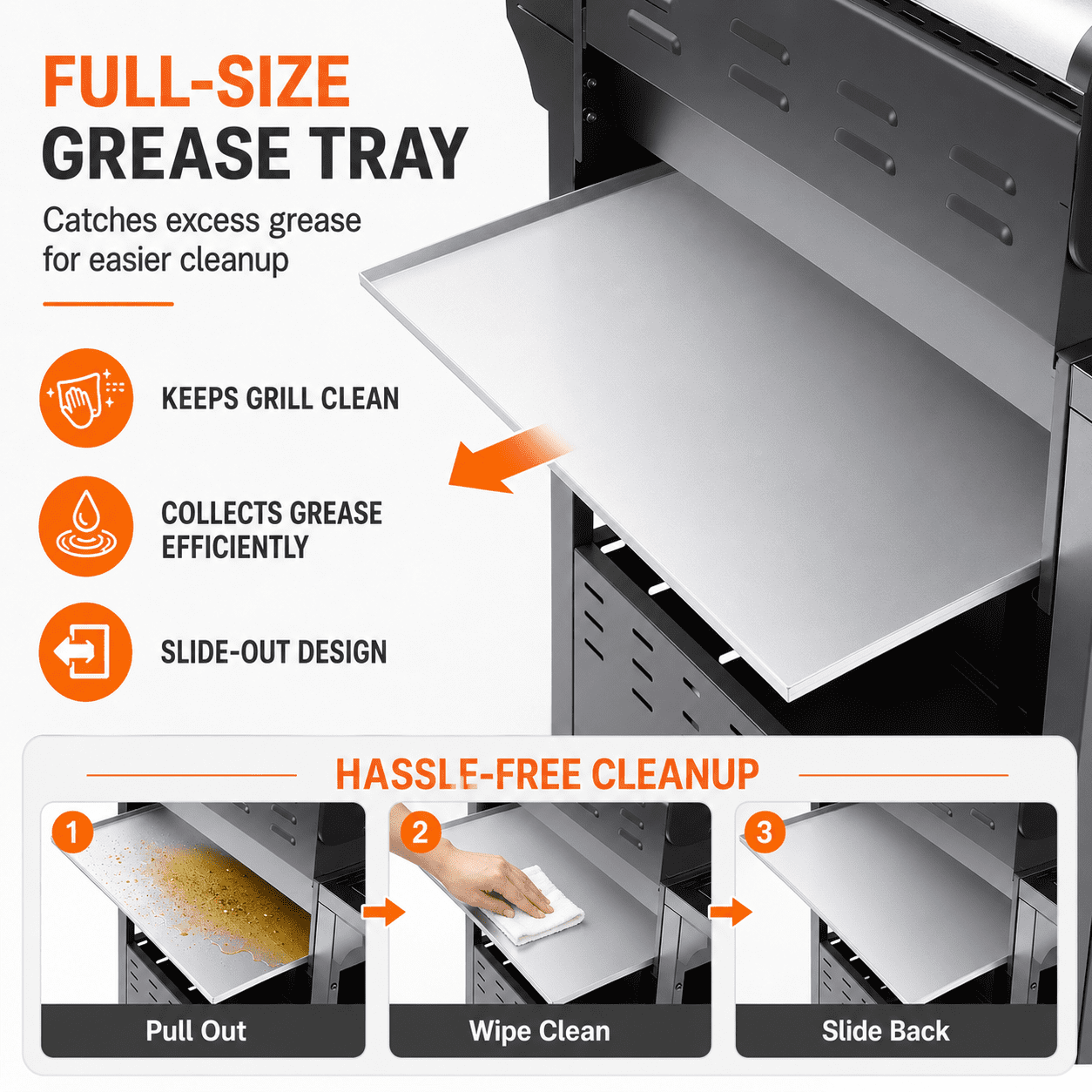 3-Burner Gas Grill with Side Burner, 40,500 BTU Propane BBQ Grill with Porcelain-Enameled Cast Iron Grates, Built-in Thermometer, Ideal for Patio Camping Outdoor Cooking