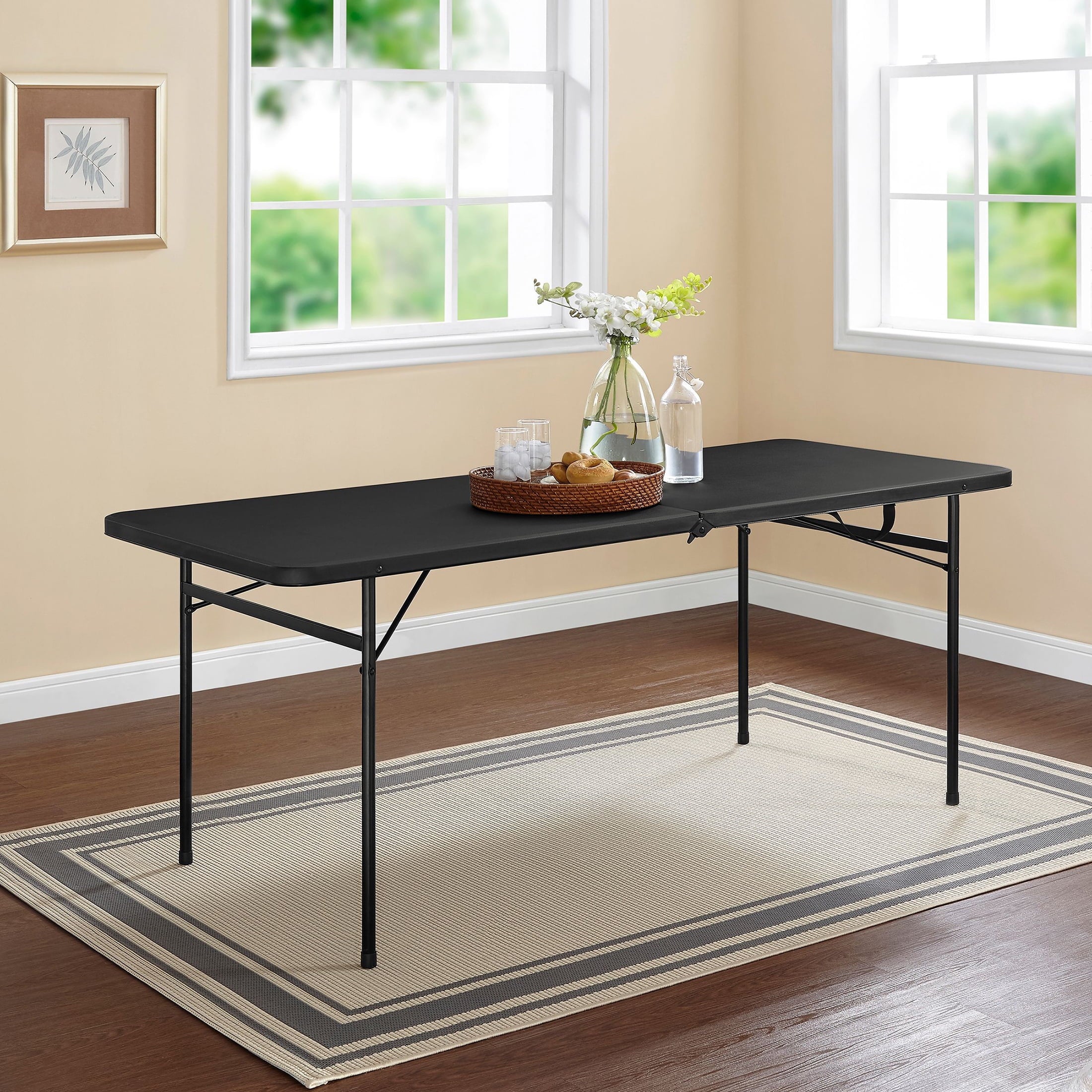 Mainstays 6' Rectangle Centerfold Folding Table, White
