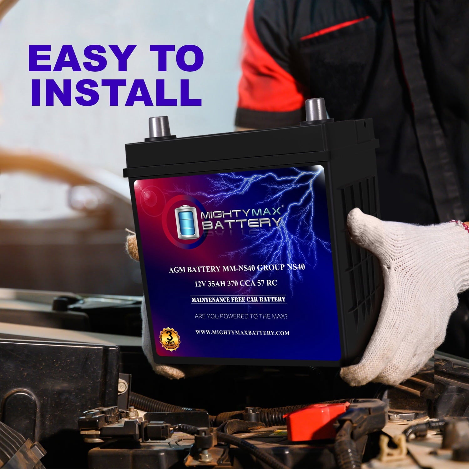 MM-H5 Start and Stop Car BCI Group Size 47 12V 60 AH, 100RC, 680 CCA Rechargeable AGM Car Battery